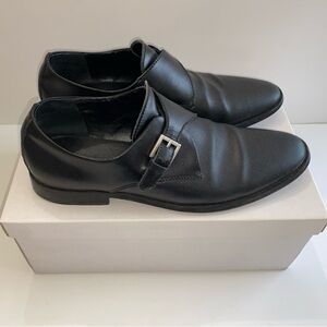 Calvin Klein Men’s Black Norm Diamond Perf Monk Strap Shoes Size 9
